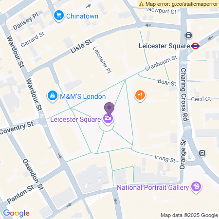 Spiegeltent in Leicester Square Beliggenhet