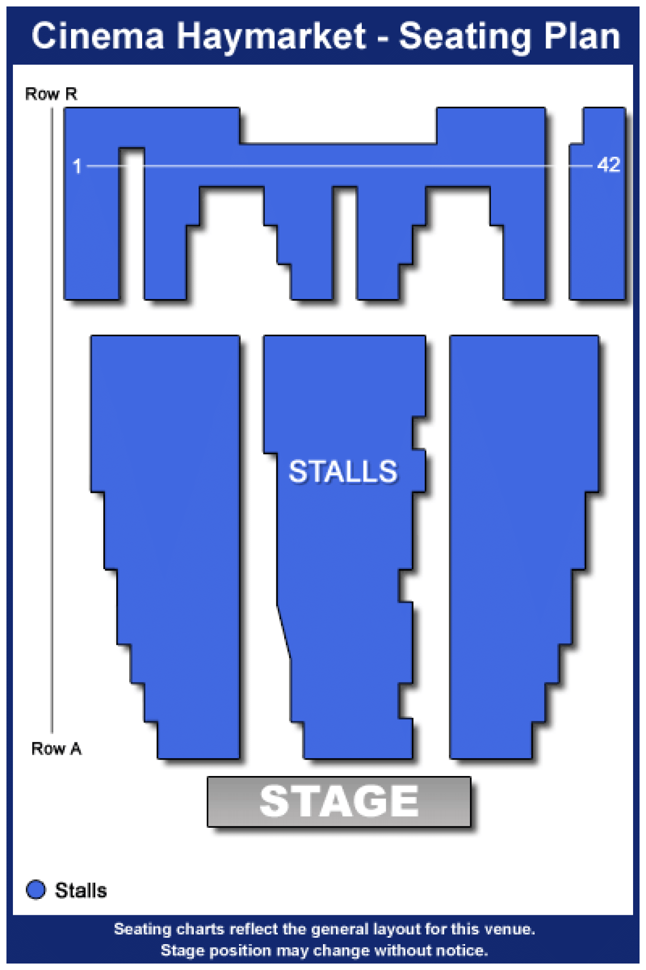 The Cinema, Haymarket seteplan